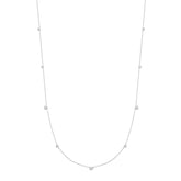 Silver Bezel Cubic Zirconia Station Necklace
